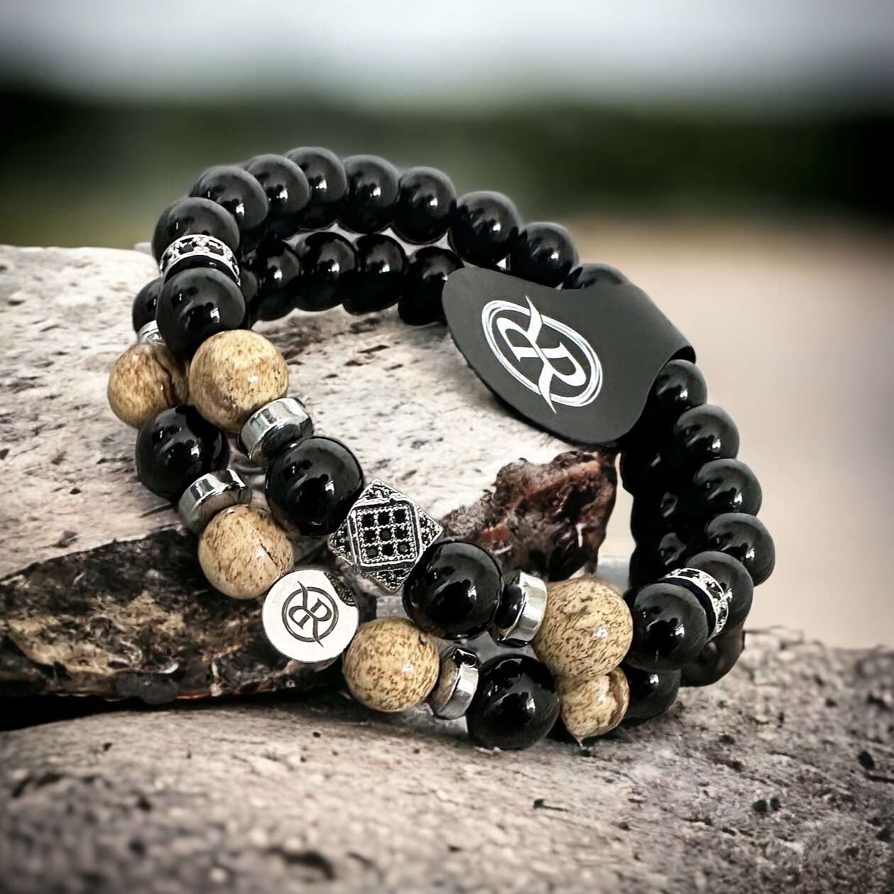 Kombo dvoch náramkov z prírodných kameňov